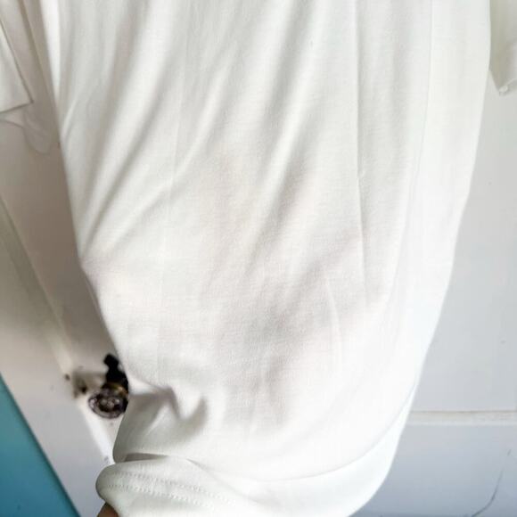 Vintage Meen Embroidered Animal Safari Neckline Classic White Tee T-Shirt M - Picture 10 of 10